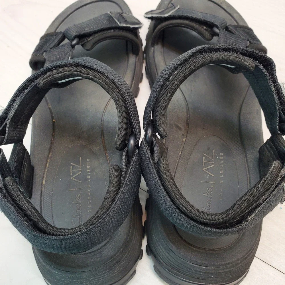 Clarks ATL Trek Sea Black Sport Sandals Wmn 8.5 M Granola Gorpcore Coastal Trail